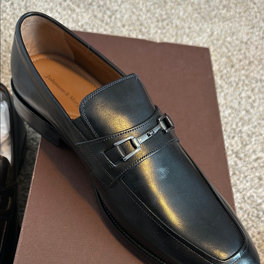 Johnston & Murphy Black Leather Loafers